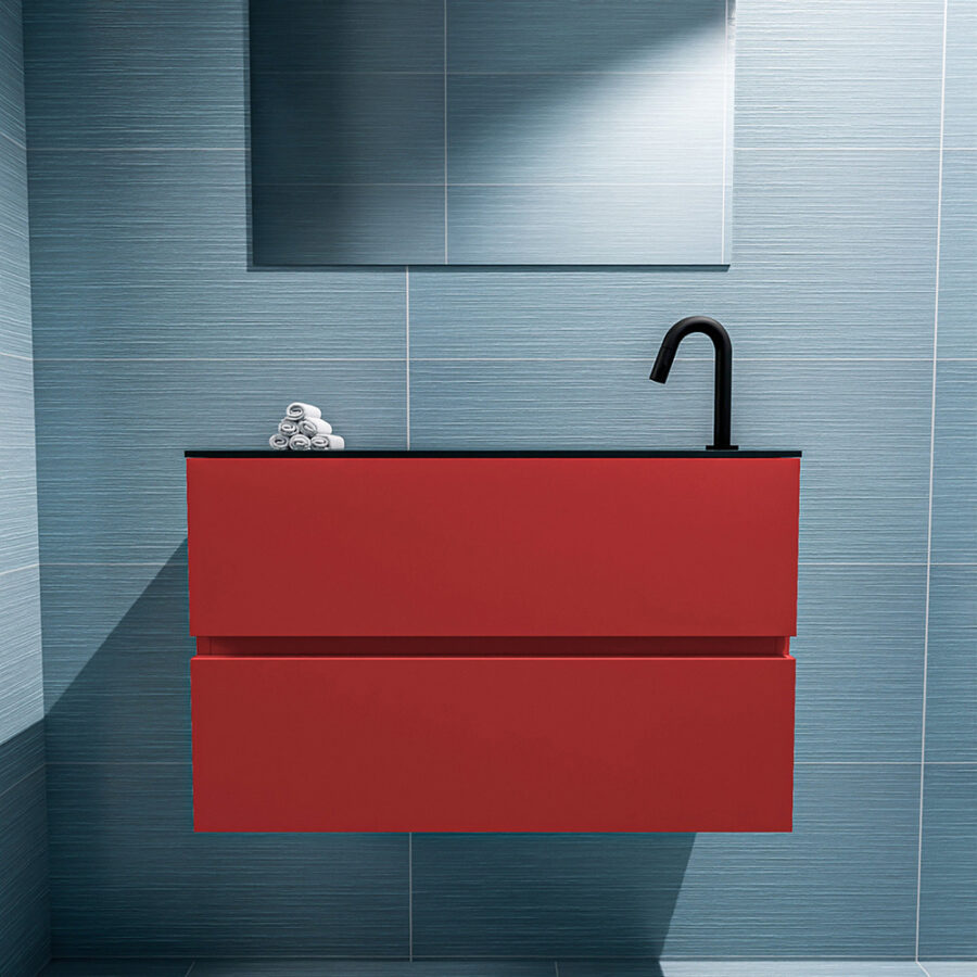 MONDIAZ ADA 80cm toiletmeubel fire. LEX wastafel urban positie rechts. Met 1 kraangat - Afbeelding 3