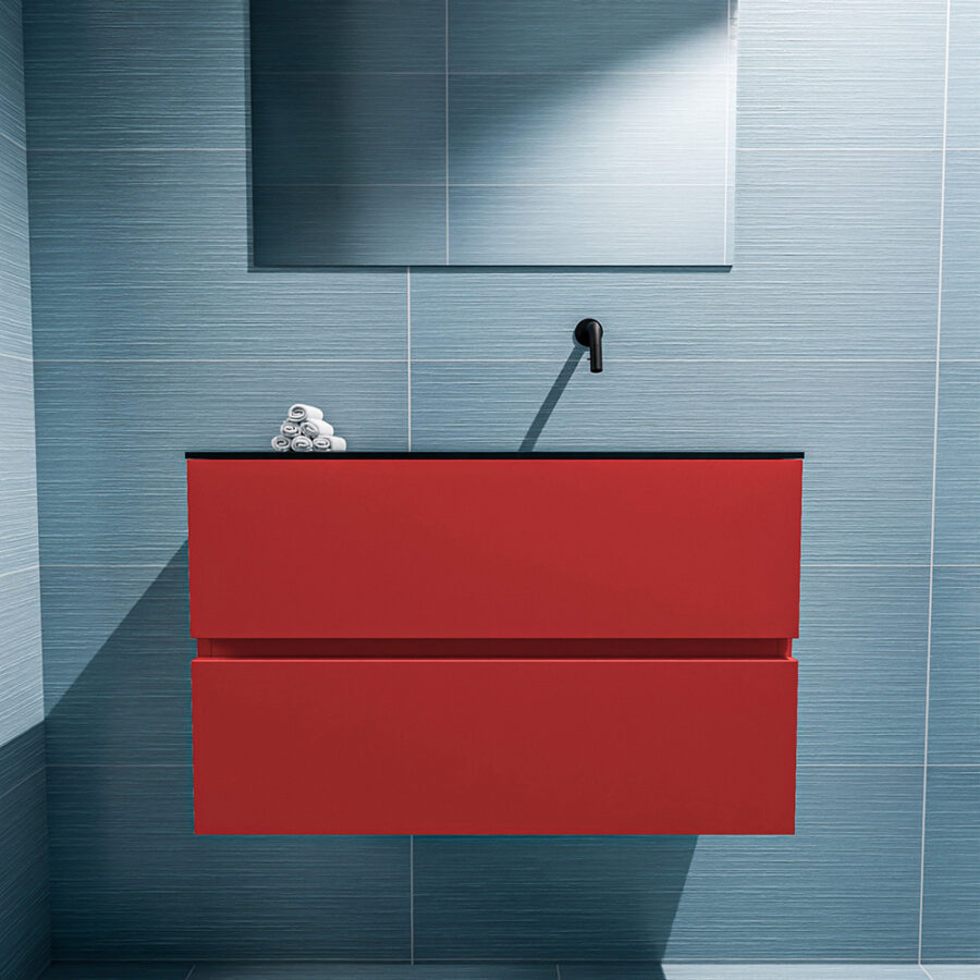 MONDIAZ ADA 80cm toiletmeubel fire. LEX wastafel urban positie rechts. Zonder kraangat - Afbeelding 3