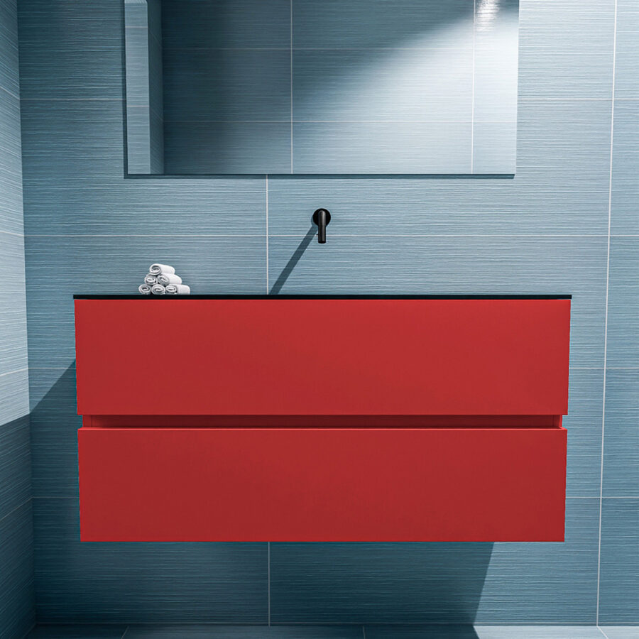 MONDIAZ ADA 100cm toiletmeubel fire. LEX wastafel urban positie midden. Zonder kraangat - Afbeelding 3