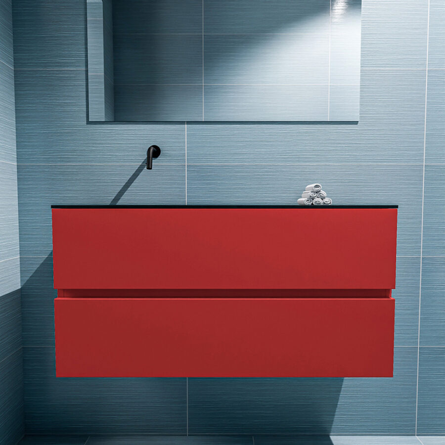 MONDIAZ ADA 100cm toiletmeubel fire. LEX wastafel urban positie links. Zonder kraangat - Afbeelding 3