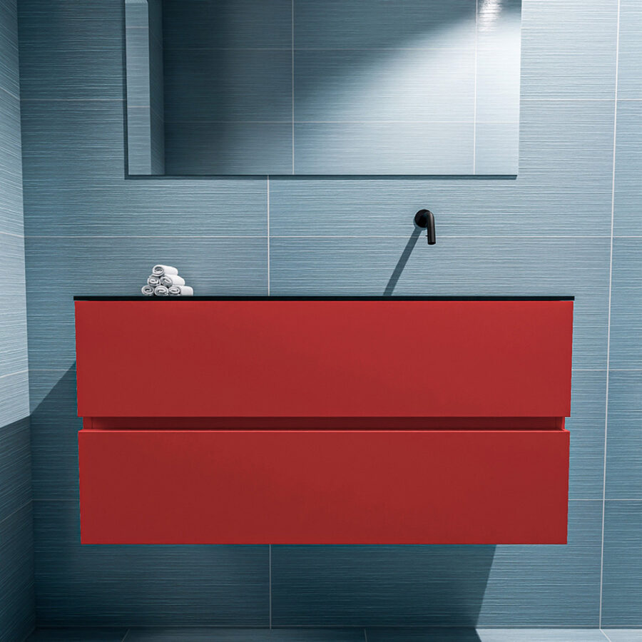 MONDIAZ ADA 100cm toiletmeubel fire. LEX wastafel urban positie rechts. Zonder kraangat - Afbeelding 3