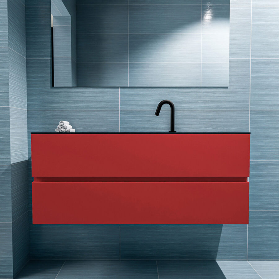 MONDIAZ ADA 120cm toiletmeubel fire. LEX wastafel urban positie midden. Met 1 kraangat - Afbeelding 3