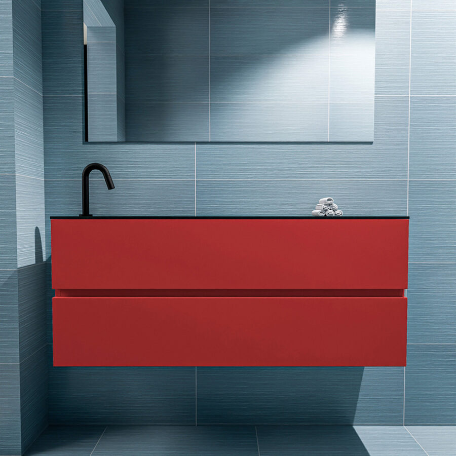 MONDIAZ ADA 120cm toiletmeubel fire. LEX wastafel urban positie links. Met 1 kraangat - Afbeelding 3
