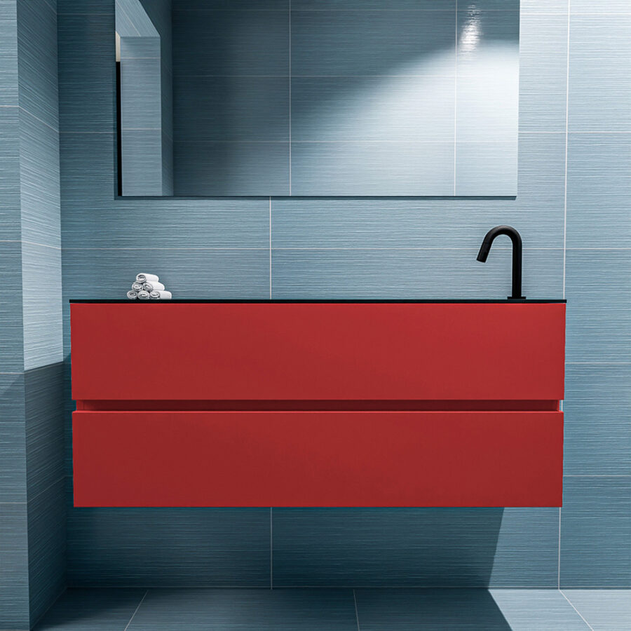 MONDIAZ ADA 120cm toiletmeubel fire. LEX wastafel urban positie rechts. Met 1 kraangat - Afbeelding 3