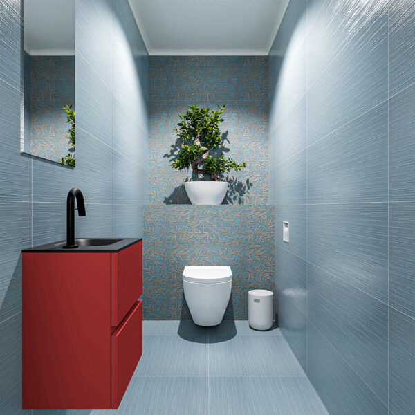 MONDIAZ ADA 40cm toiletmeubel fire. LEX wastafel urban positie rechts. Met 1 kraangat