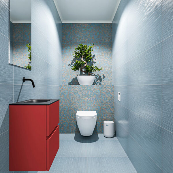 MONDIAZ ADA 40cm toiletmeubel fire. LEX wastafel urban positie rechts. Zonder kraangat