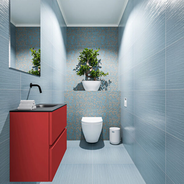 MONDIAZ ADA 60cm toiletmeubel fire. LEX wastafel urban positie rechts. Zonder kraangat