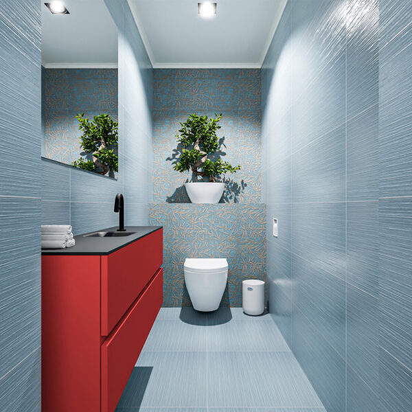 MONDIAZ ADA 120cm toiletmeubel fire. LEX wastafel urban positie midden. Met 1 kraangat