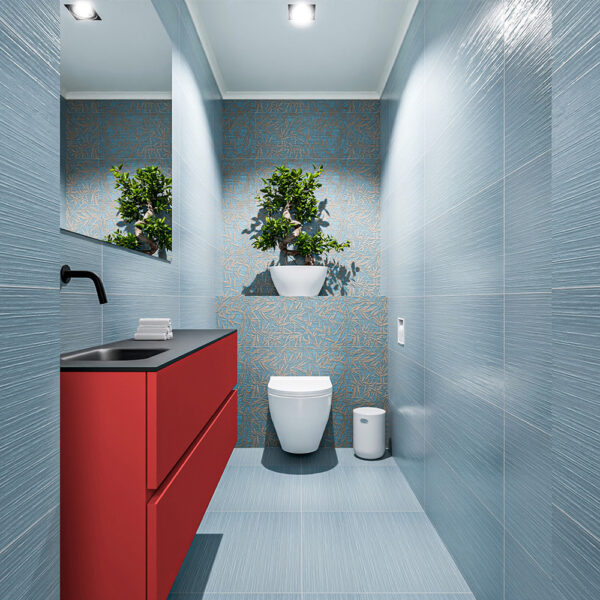 MONDIAZ ADA 120cm toiletmeubel fire. LEX wastafel urban positie links. Zonder kraangat
