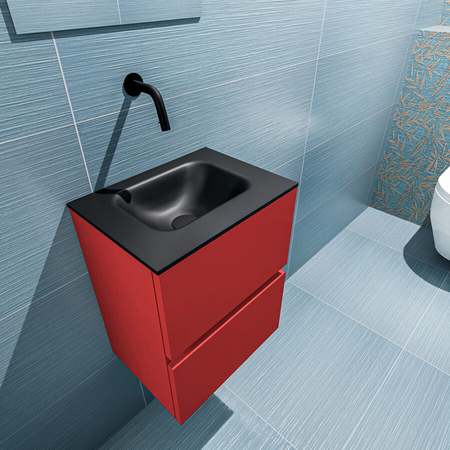 MONDIAZ ADA 40cm toiletmeubel fire. LEX wastafel urban positie midden. Zonder kraangat - Afbeelding 2