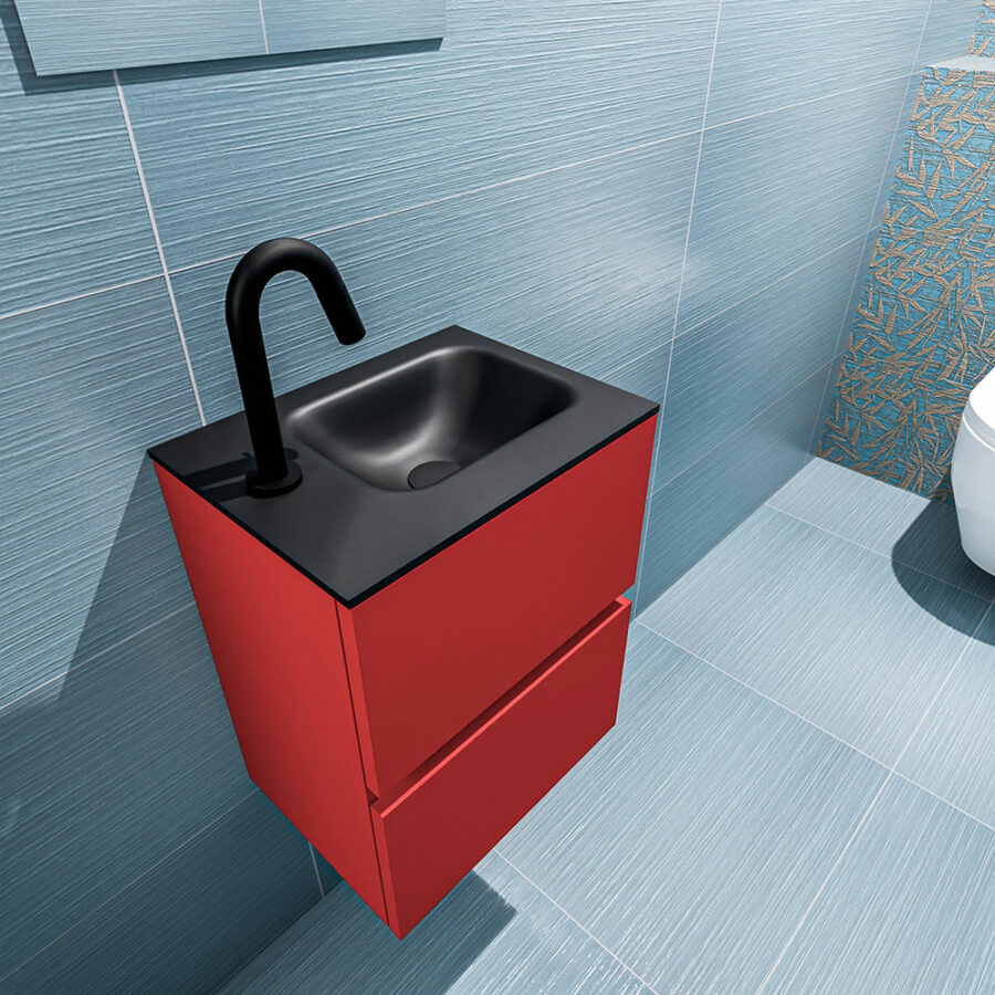 MONDIAZ ADA 40cm toiletmeubel fire. LEX wastafel urban positie rechts. Met 1 kraangat - Afbeelding 2