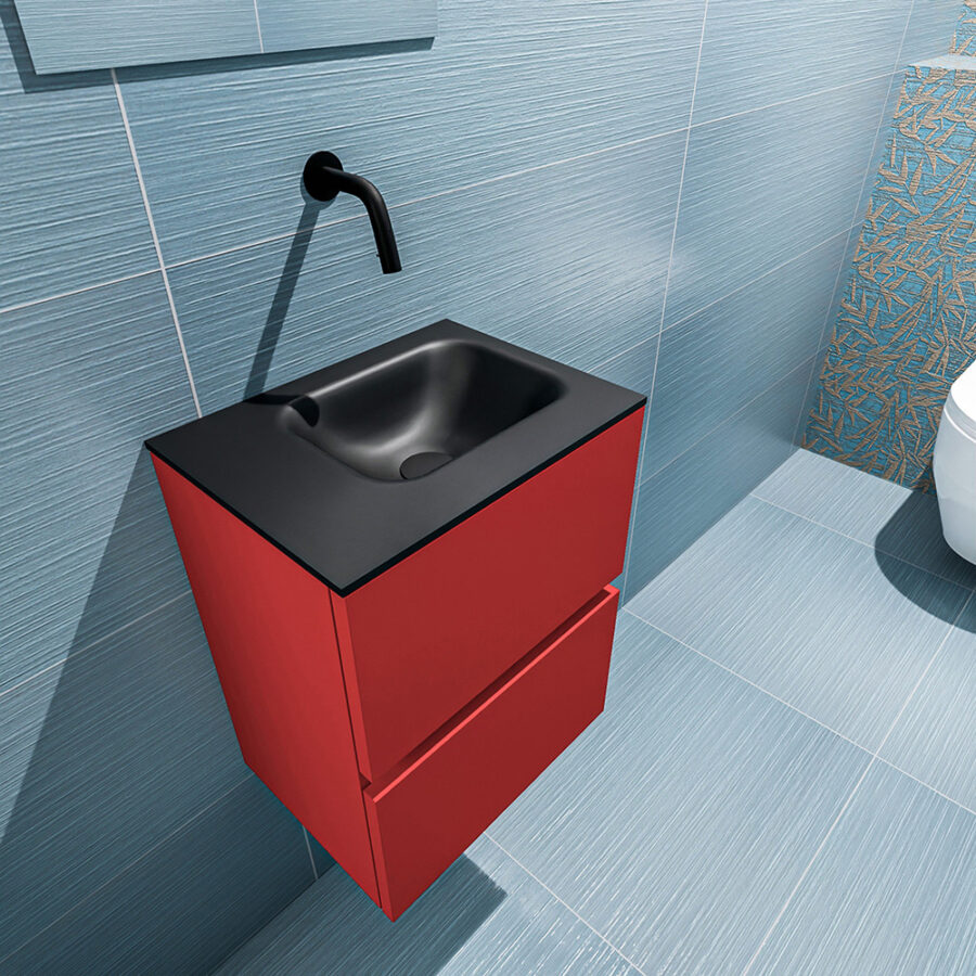 MONDIAZ ADA 40cm toiletmeubel fire. LEX wastafel urban positie rechts. Zonder kraangat - Afbeelding 2