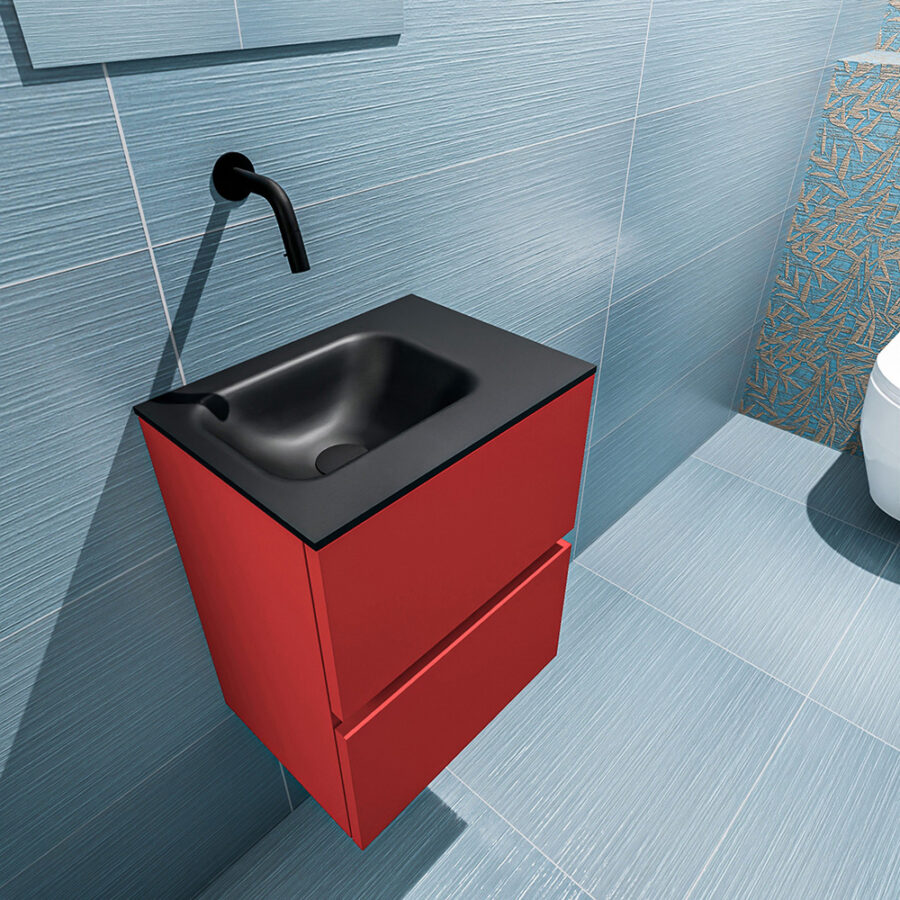 MONDIAZ ADA 40cm toiletmeubel fire. LEX wastafel urban positie links. Zonder kraangat - Afbeelding 2