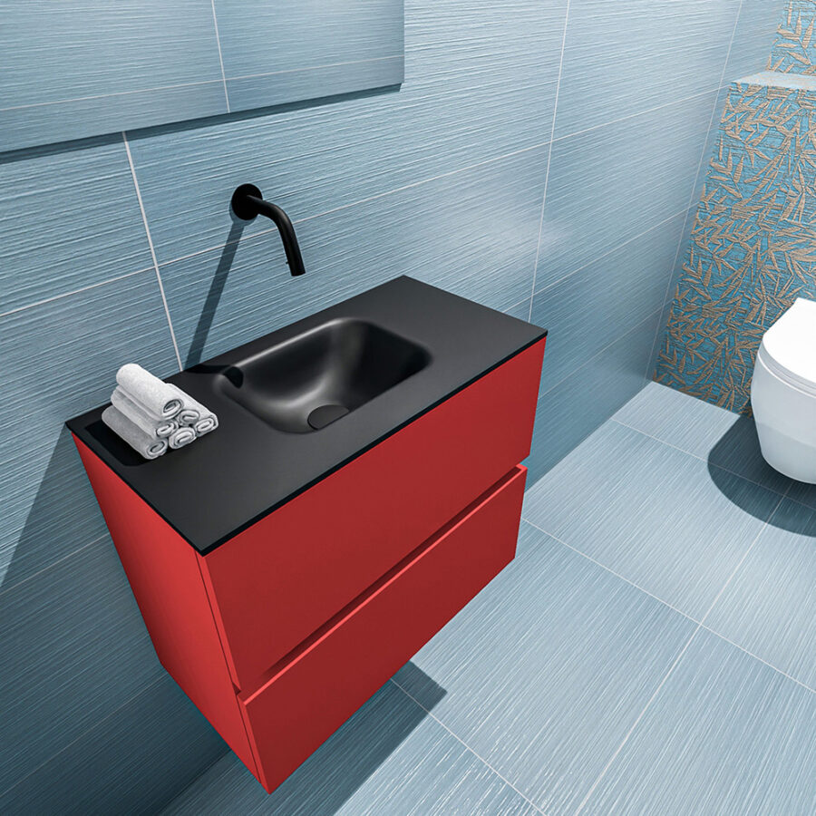 MONDIAZ ADA 60cm toiletmeubel fire. LEX wastafel urban positie midden. Zonder kraangat - Afbeelding 2