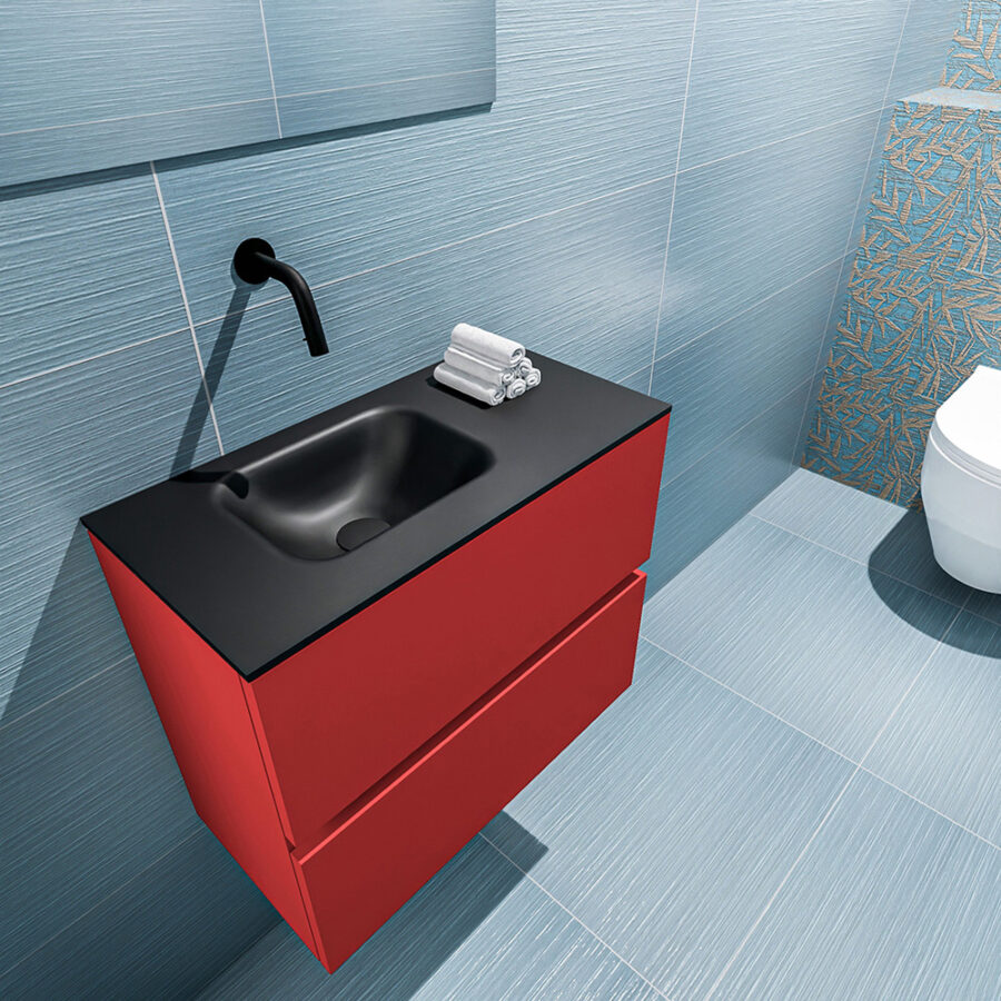 MONDIAZ ADA 60cm toiletmeubel fire. LEX wastafel urban positie links. Zonder kraangat - Afbeelding 2