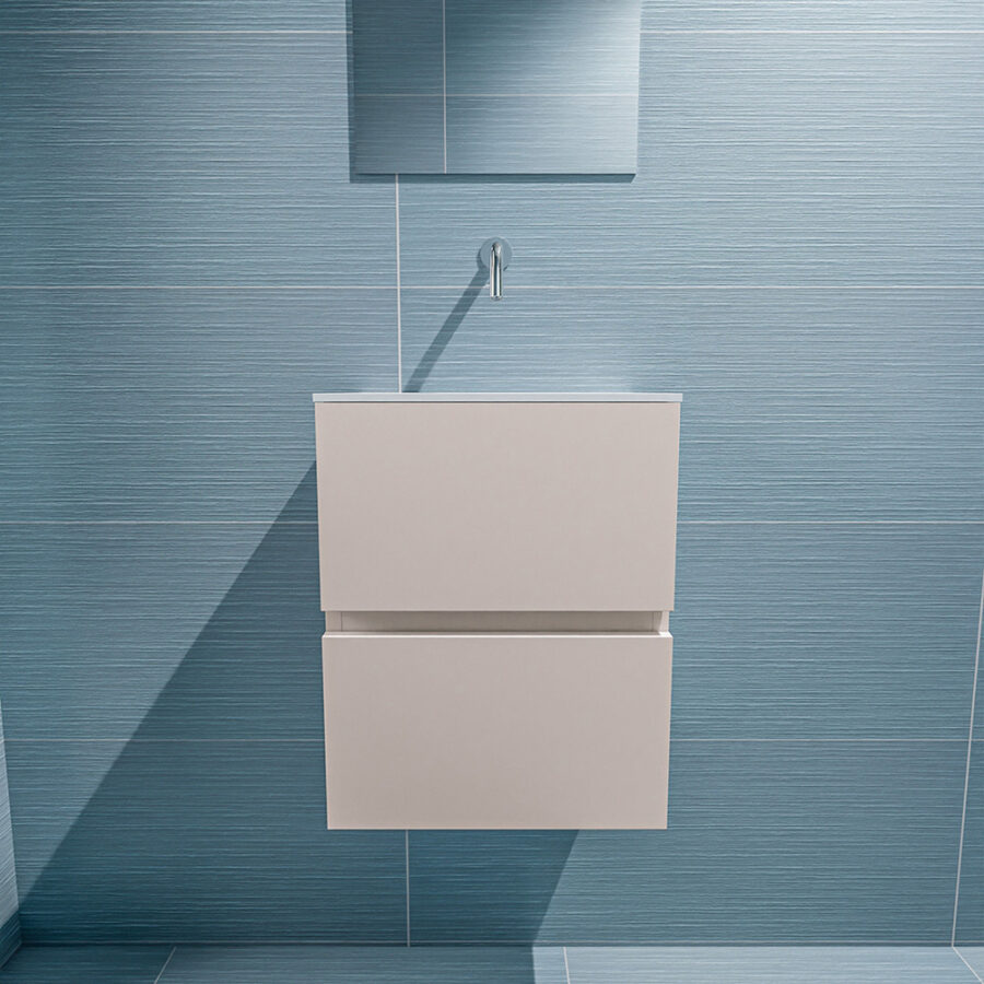 MONDIAZ ADA 40cm toiletmeubel linen. LEX wastafel talc positie midden. Zonder kraangat - Afbeelding 3