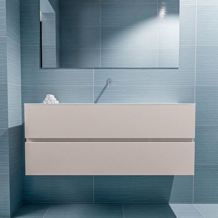 MONDIAZ ADA 120cm toiletmeubel linen. LEX wastafel talc positie midden. Zonder kraangat - Afbeelding 3