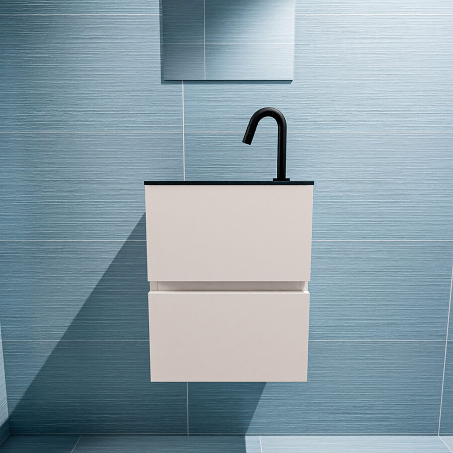 MONDIAZ ADA 40cm toiletmeubel linen. LEX wastafel urban positie links. Met 1 kraangat - Afbeelding 3