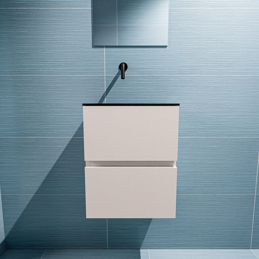 MONDIAZ ADA 40cm toiletmeubel linen. LEX wastafel urban positie links. Zonder kraangat - Afbeelding 3
