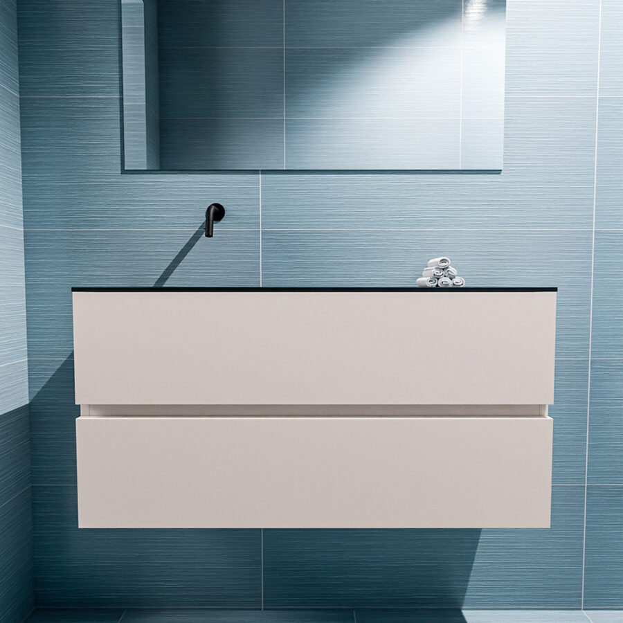 MONDIAZ ADA 100cm toiletmeubel linen. LEX wastafel urban positie links. Zonder kraangat - Afbeelding 3