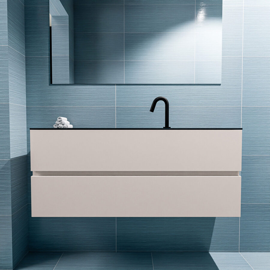 MONDIAZ ADA 120cm toiletmeubel linen. LEX wastafel urban positie midden. Met 1 kraangat - Afbeelding 3