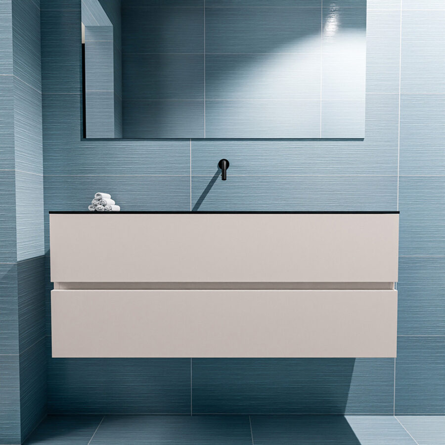 MONDIAZ ADA 120cm toiletmeubel linen. LEX wastafel urban positie midden. Zonder kraangat - Afbeelding 3