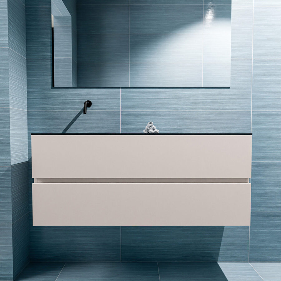 MONDIAZ ADA 120cm toiletmeubel linen. LEX wastafel urban positie links. Zonder kraangat - Afbeelding 3