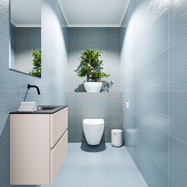 MONDIAZ ADA 60cm toiletmeubel linen. LEX wastafel urban positie midden. Zonder kraangat