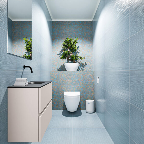 MONDIAZ ADA 60cm toiletmeubel linen. LEX wastafel urban positie rechts. Zonder kraangat