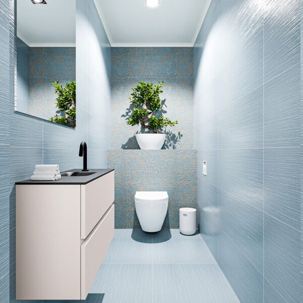 MONDIAZ ADA 80cm toiletmeubel linen. LEX wastafel urban positie midden. Met 1 kraangat