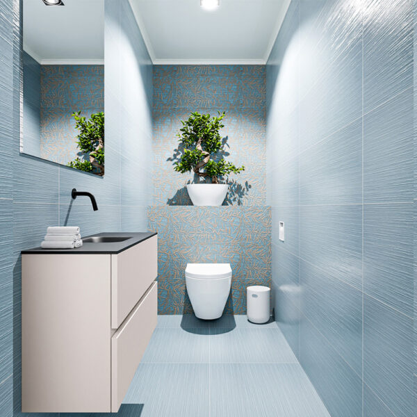 MONDIAZ ADA 80cm toiletmeubel linen. LEX wastafel urban positie midden. Zonder kraangat