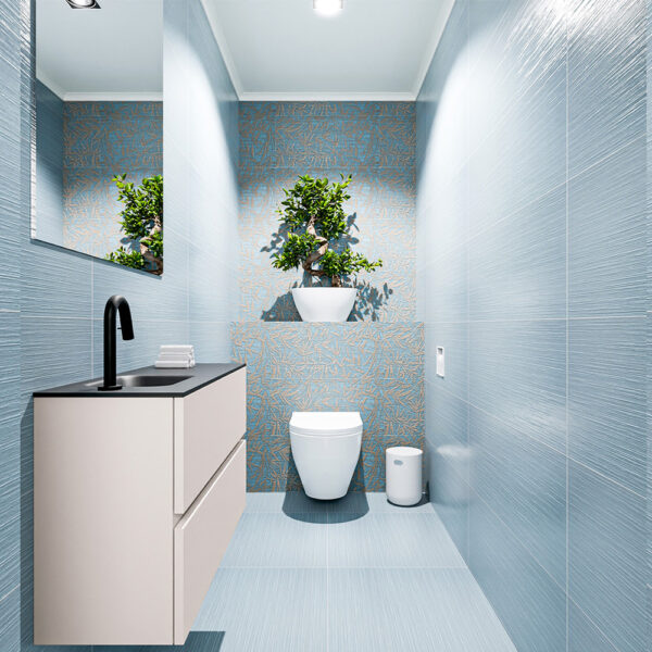 MONDIAZ ADA 80cm toiletmeubel linen. LEX wastafel urban positie links. Met 1 kraangat