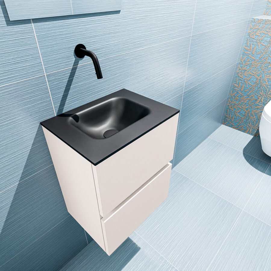 MONDIAZ ADA 40cm toiletmeubel linen. LEX wastafel urban positie midden. Zonder kraangat - Afbeelding 2