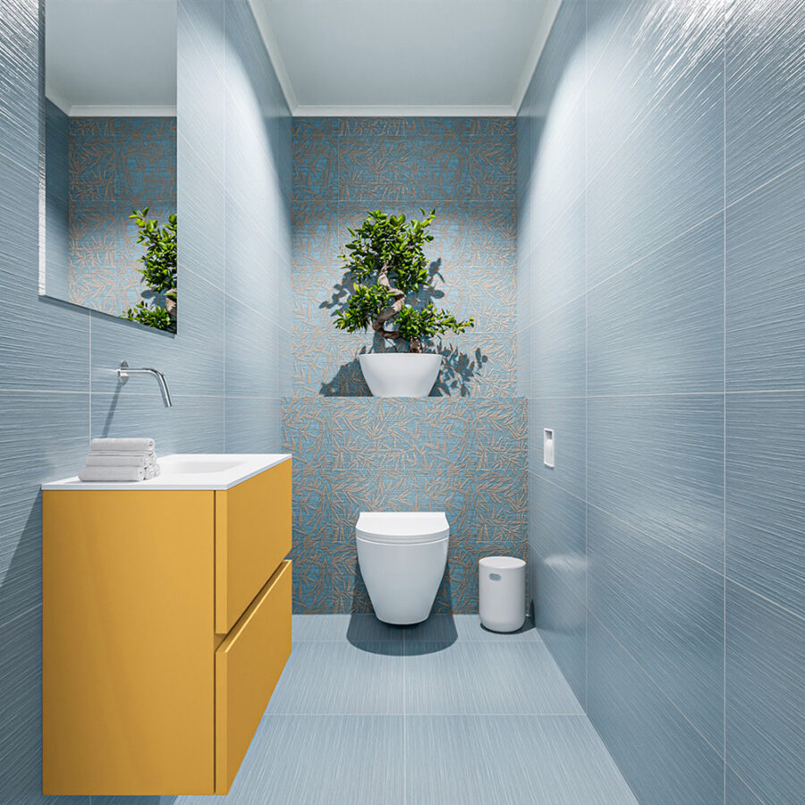 MONDIAZ ADA 60cm toiletmeubel ocher. LEX wastafel talc positie midden. Zonder kraangat