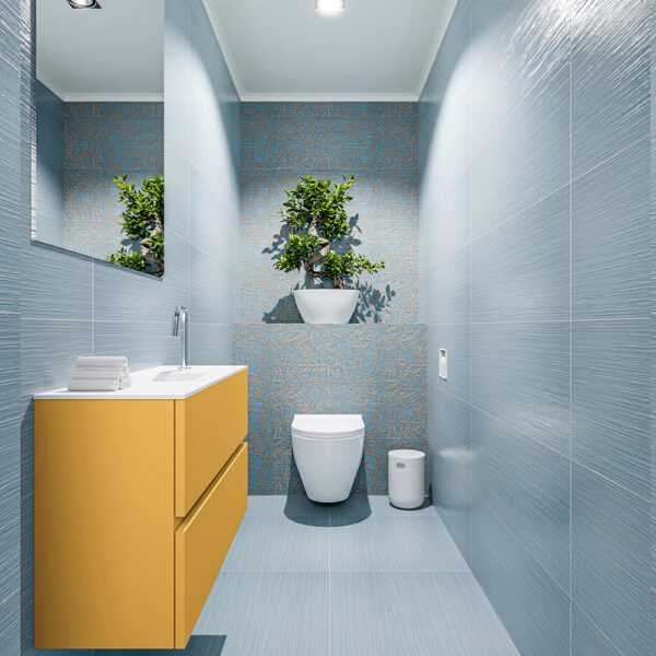 MONDIAZ ADA 80cm toiletmeubel ocher. LEX wastafel talc positie midden. Met 1 kraangat