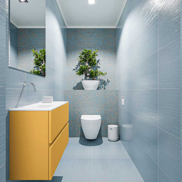 MONDIAZ ADA 80cm toiletmeubel ocher. LEX wastafel talc positie links. Zonder kraangat