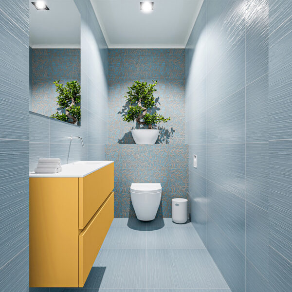 MONDIAZ ADA 100cm toiletmeubel ocher. LEX wastafel talc positie rechts. Zonder kraangat