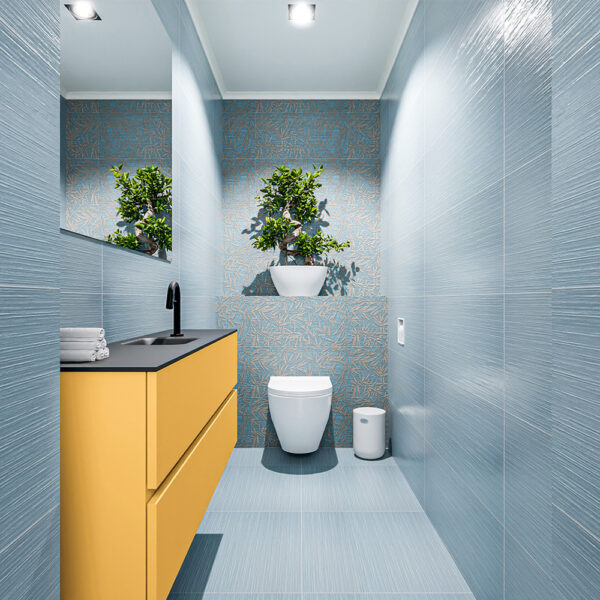 MONDIAZ ADA 120cm toiletmeubel ocher. LEX wastafel urban positie midden. Met 1 kraangat