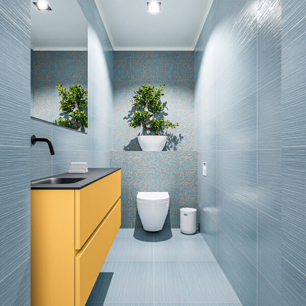 MONDIAZ ADA 120cm toiletmeubel ocher. LEX wastafel urban positie links. Zonder kraangat
