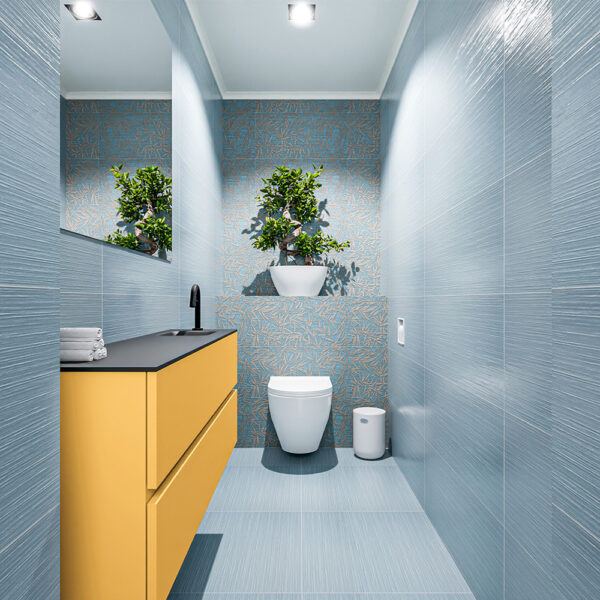 MONDIAZ ADA 120cm toiletmeubel ocher. LEX wastafel urban positie rechts. Met 1 kraangat