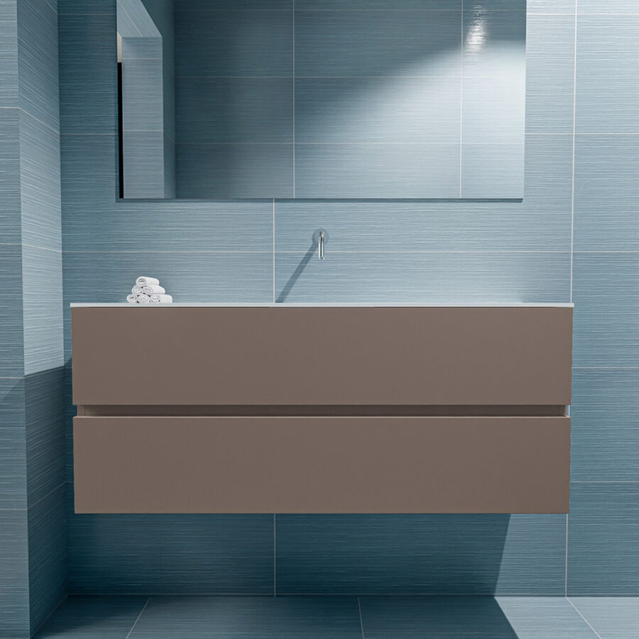MONDIAZ ADA 120cm toiletmeubel smoke. LEX wastafel talc positie midden. Zonder kraangat - Afbeelding 3