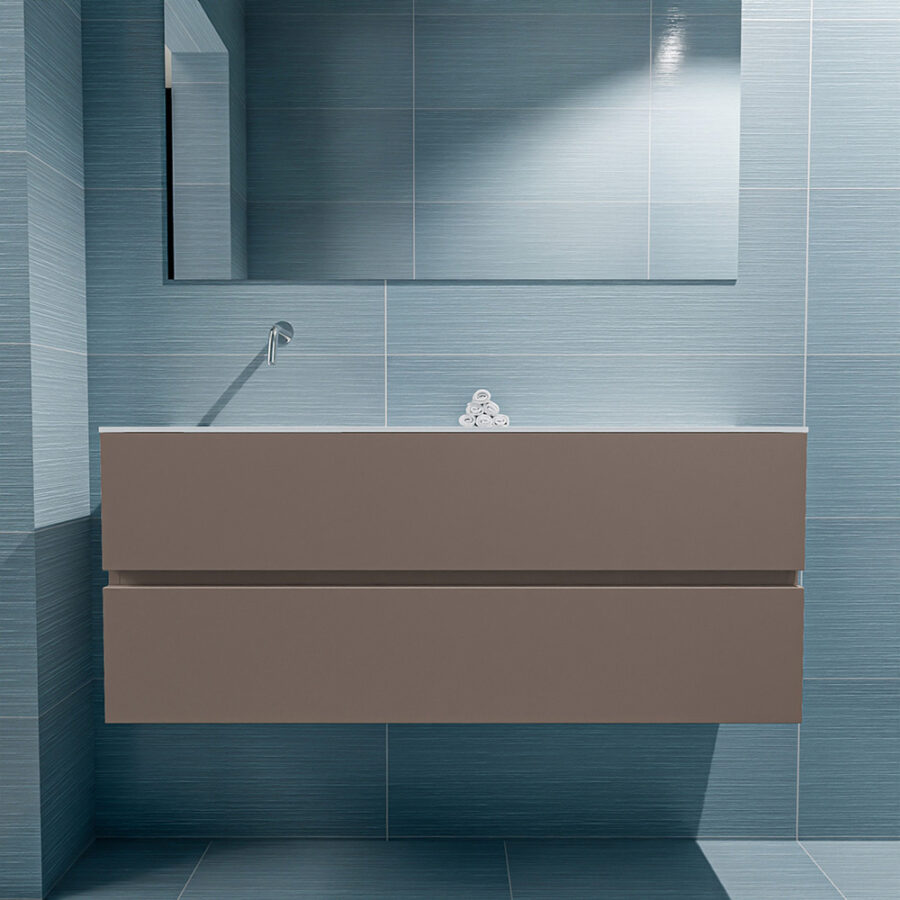MONDIAZ ADA 120cm toiletmeubel smoke. LEX wastafel talc positie links. Zonder kraangat - Afbeelding 3