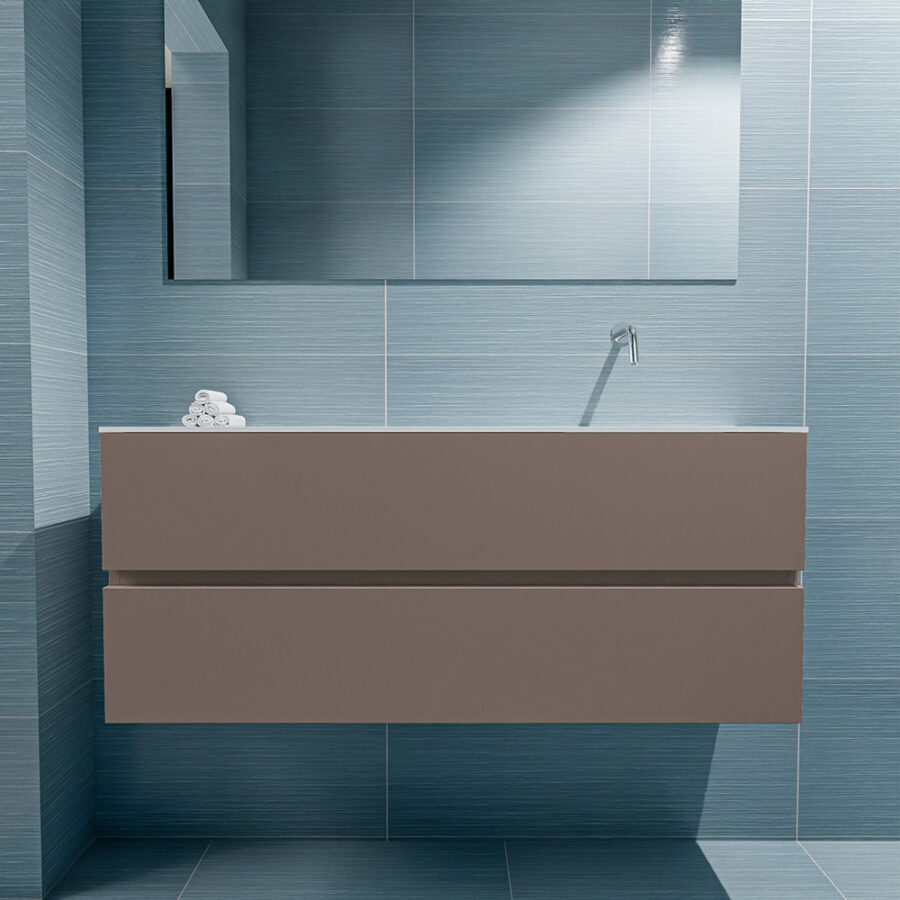 MONDIAZ ADA 120cm toiletmeubel smoke. LEX wastafel talc positie rechts. Zonder kraangat - Afbeelding 3