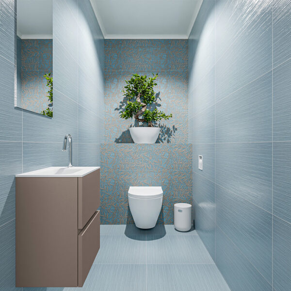 MONDIAZ ADA 40cm toiletmeubel smoke. LEX wastafel talc positie links. Met 1 kraangat