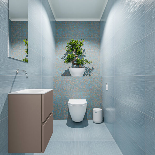 MONDIAZ ADA 40cm toiletmeubel smoke. LEX wastafel talc positie links. Zonder kraangat