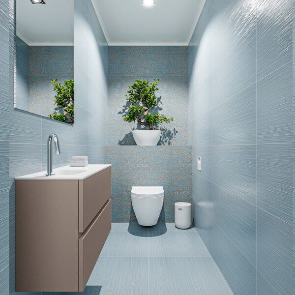 MONDIAZ ADA 80cm toiletmeubel smoke. LEX wastafel talc positie links. Met 1 kraangat
