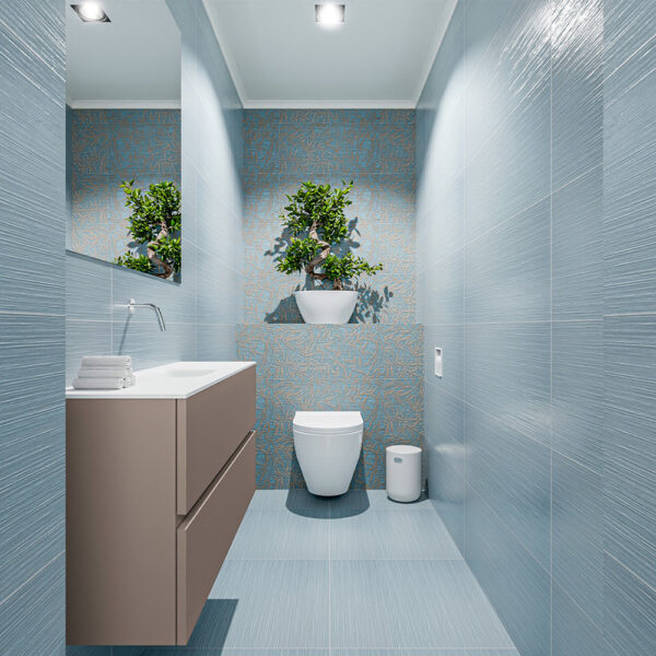 MONDIAZ ADA 100cm toiletmeubel smoke. LEX wastafel talc positie midden. Zonder kraangat