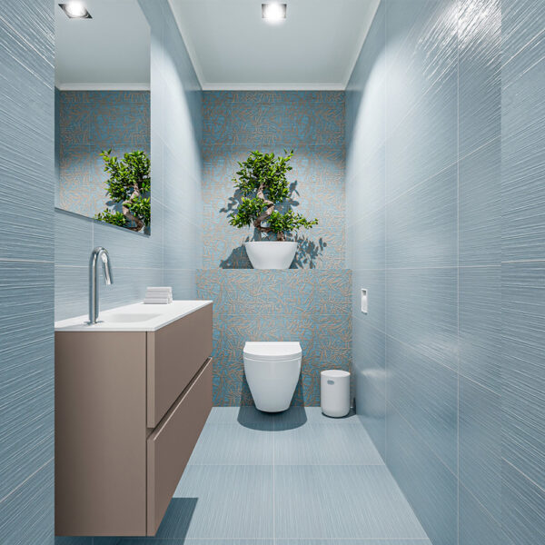 MONDIAZ ADA 100cm toiletmeubel smoke. LEX wastafel talc positie links. Met 1 kraangat