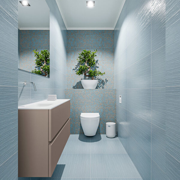 MONDIAZ ADA 100cm toiletmeubel smoke. LEX wastafel talc positie links. Zonder kraangat