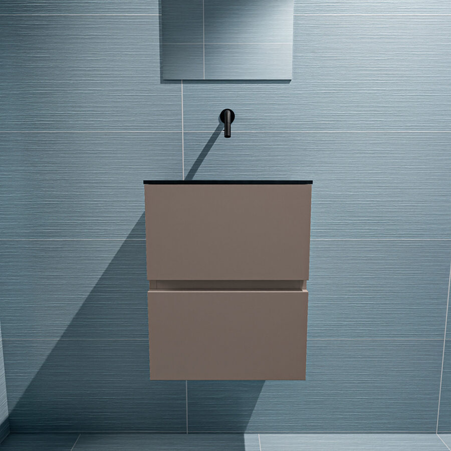 MONDIAZ ADA 40cm toiletmeubel smoke. LEX wastafel urban positie midden. Zonder kraangat - Afbeelding 3